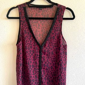 Sanctuary sleeveless top, size small, red and black